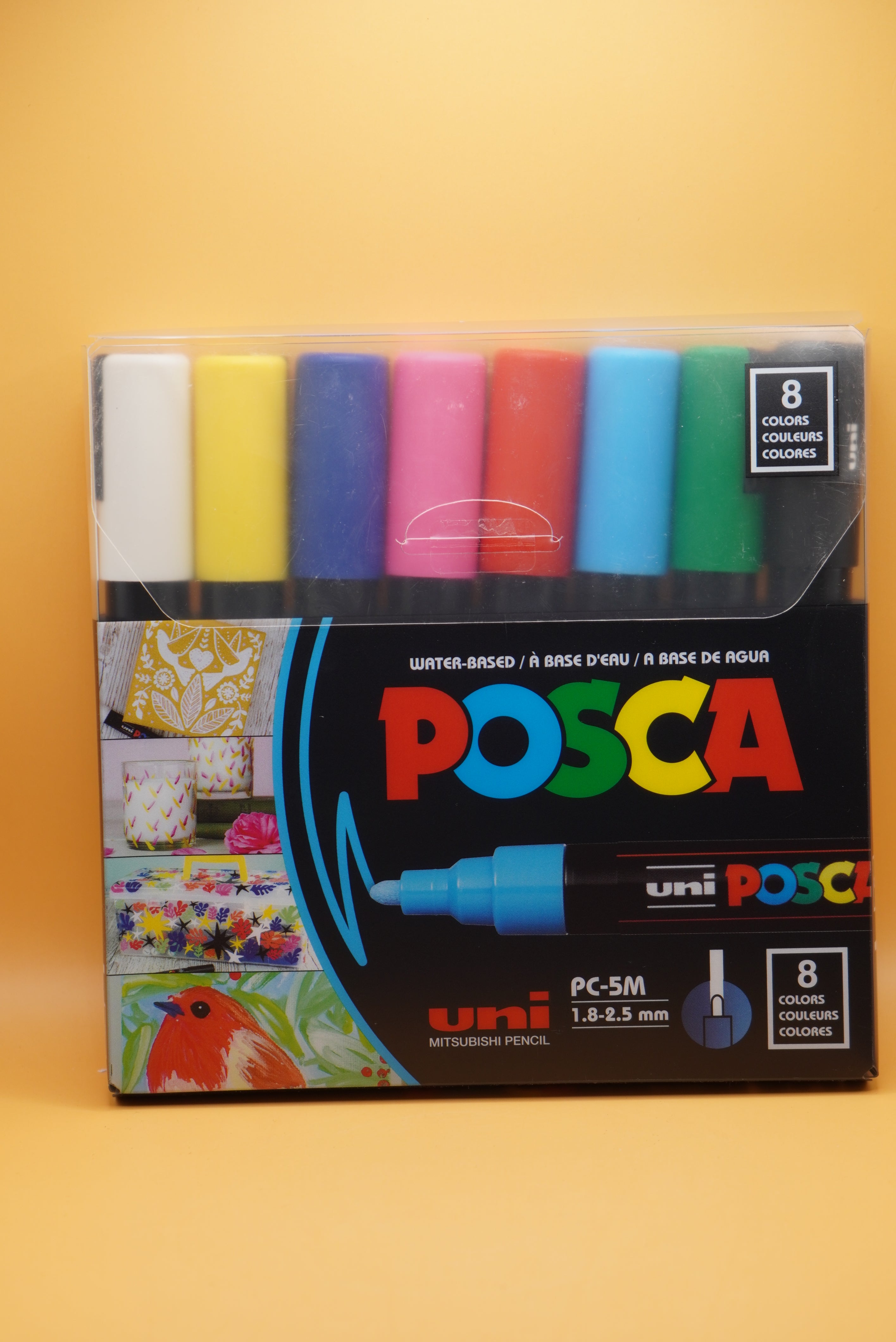 Posca Paint Markers Medium Point Marker Tips Pc- 5M Assorted Ink 8 Cou ...